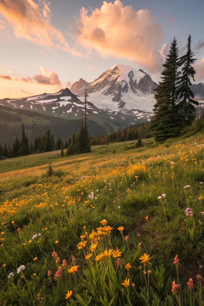 Alpine Meadow Sunset