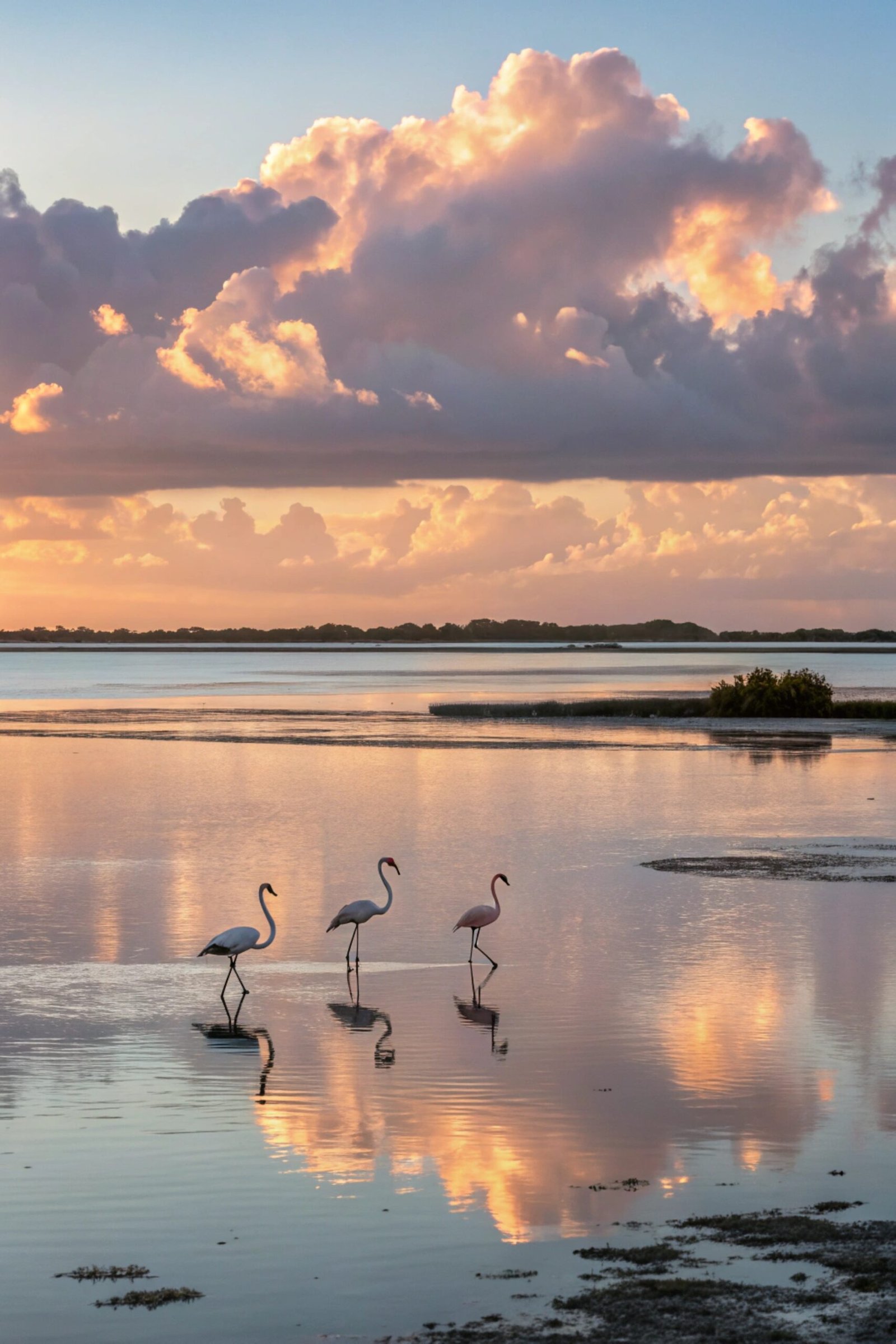 Coastal Lagoon Flamingos