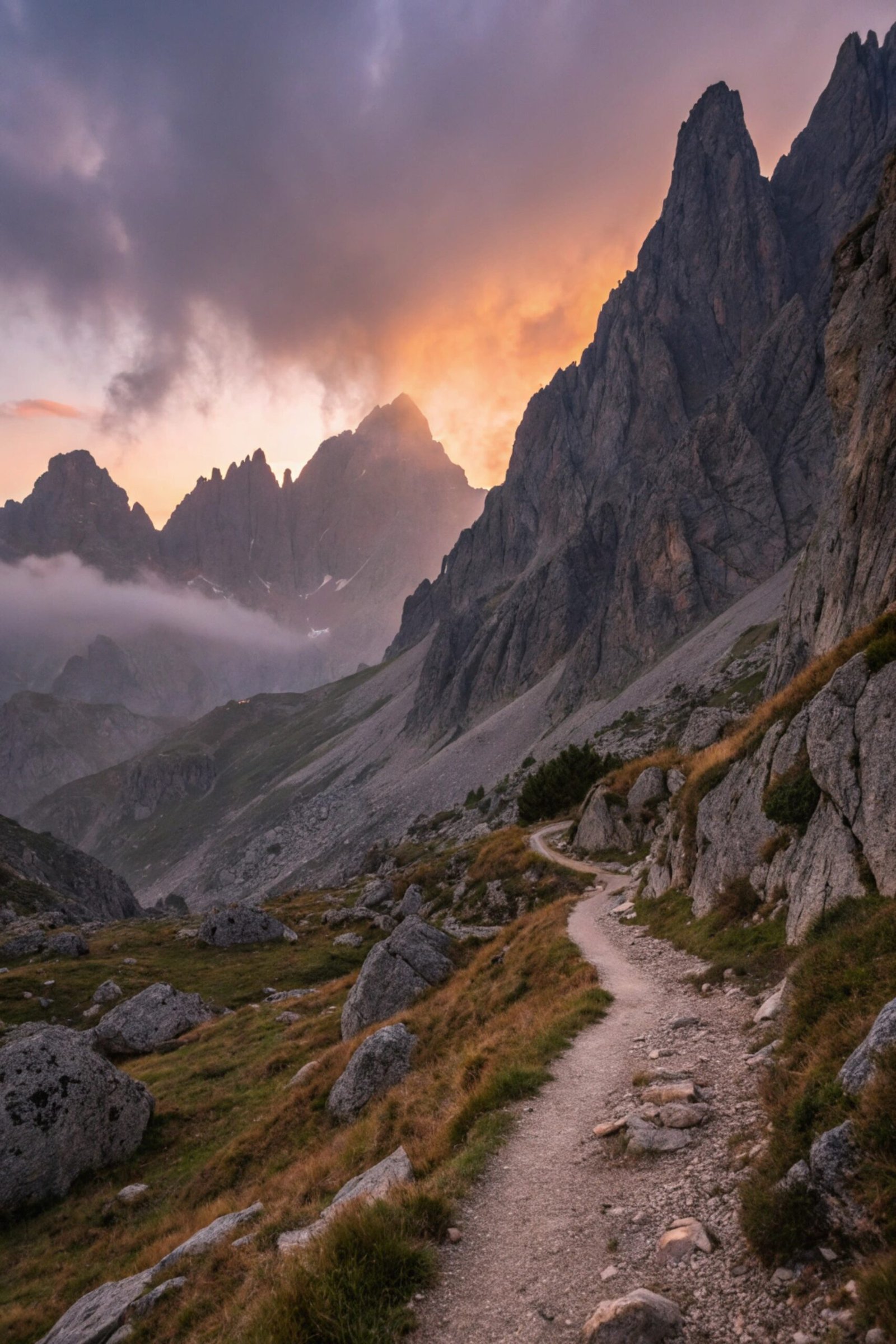 Mountain Pass with Mist