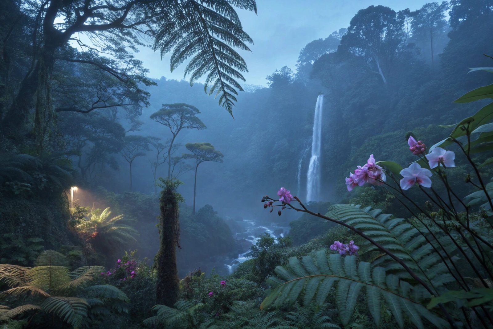 Misty Rainforest at Dusk