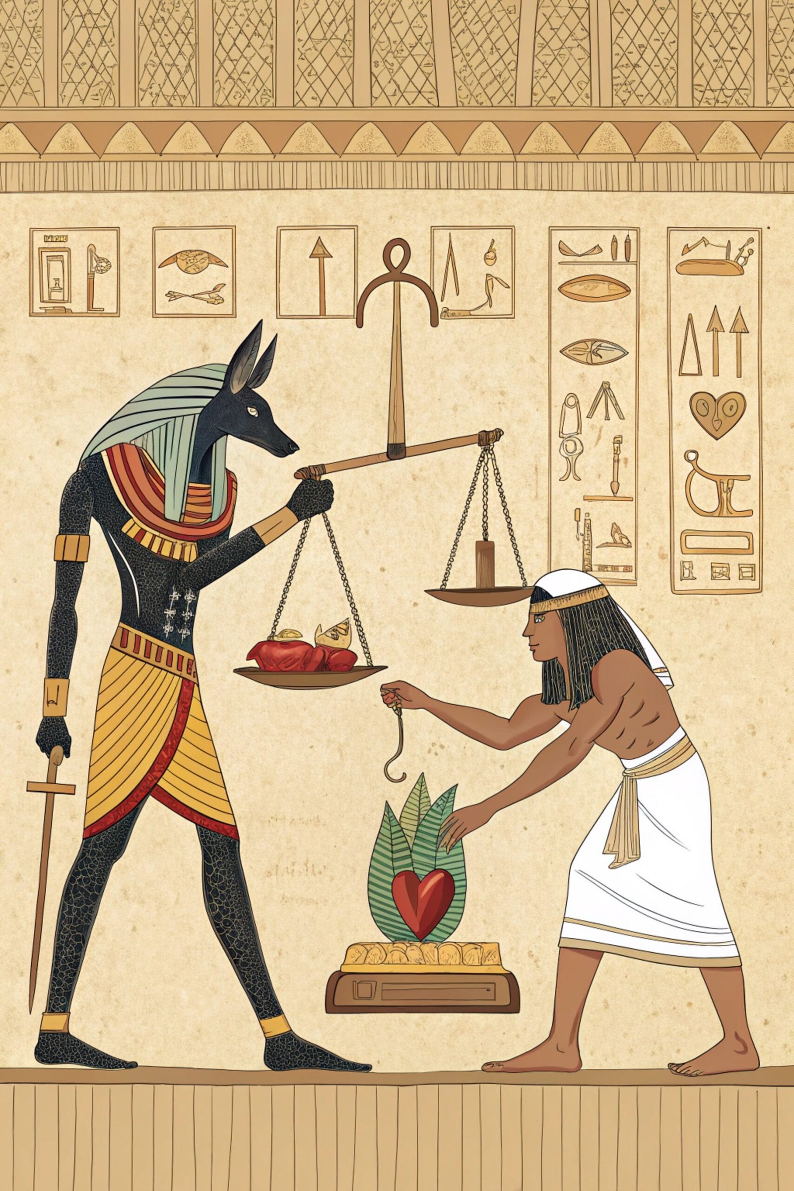 Anubis Weighing Heart in Afterlife
