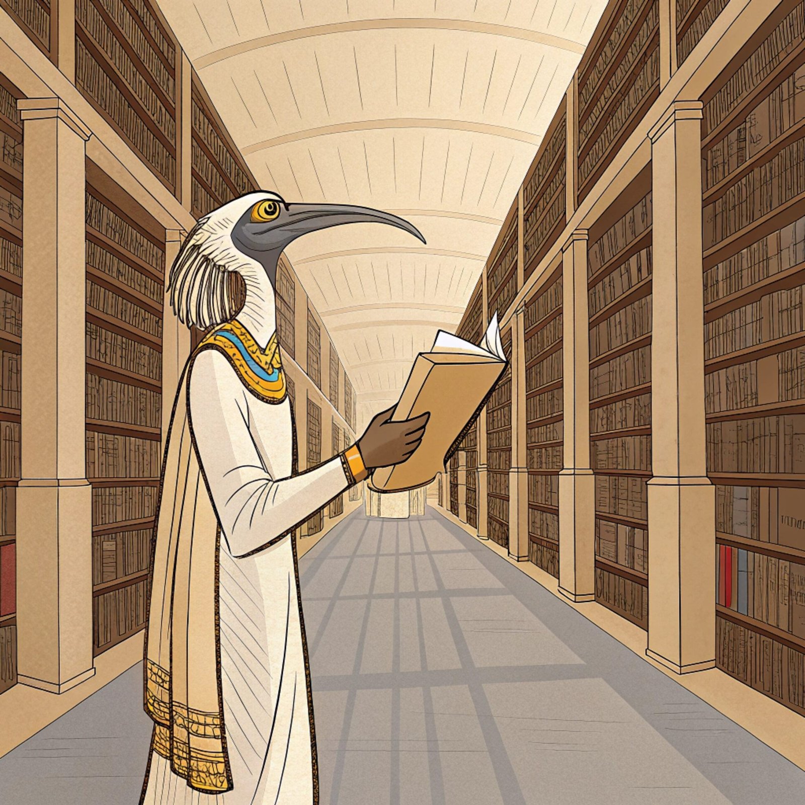 Thoth Writing in Infinite Library