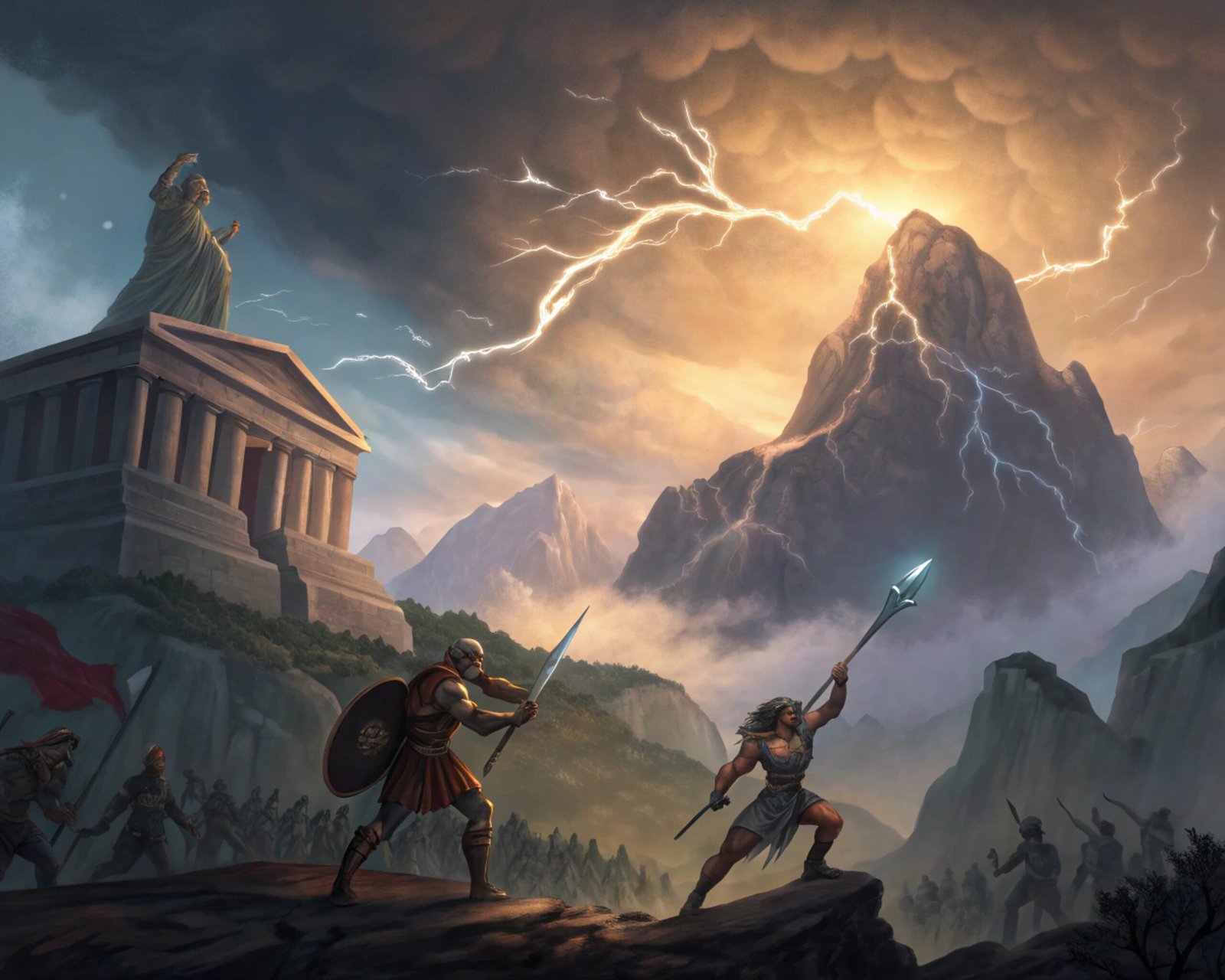 Gods vs Titans on Mount Olympus