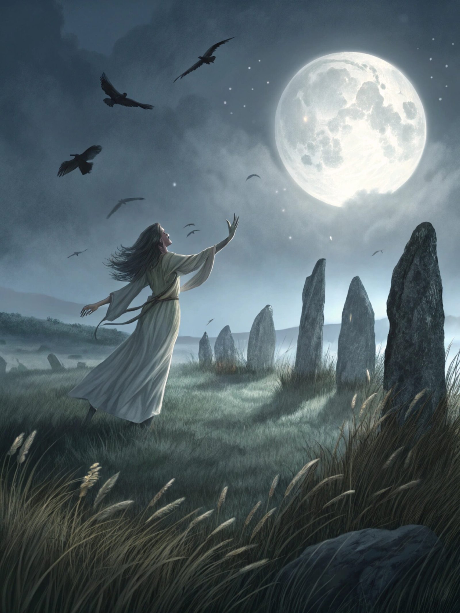 Celtic Banshee on Moonlit Moor