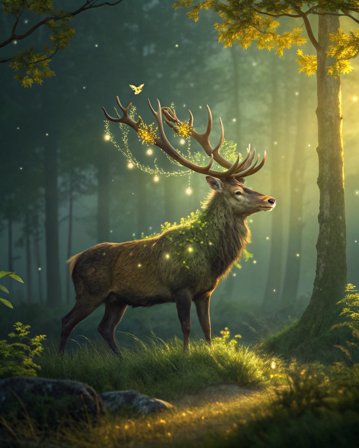 Celtic Stag God in Glowing Glade