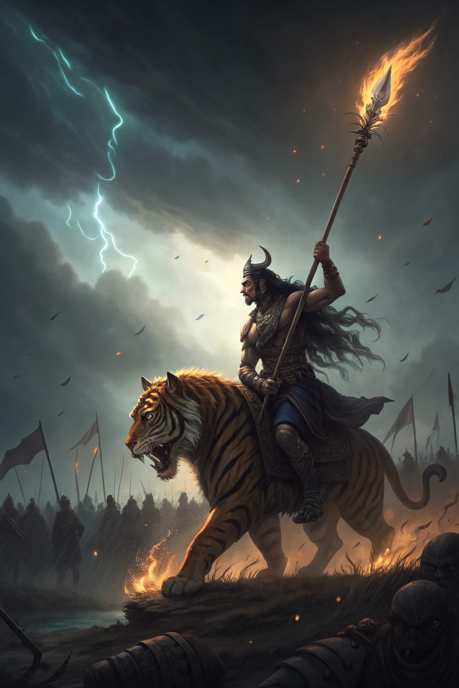 Hindu War God on Tiger