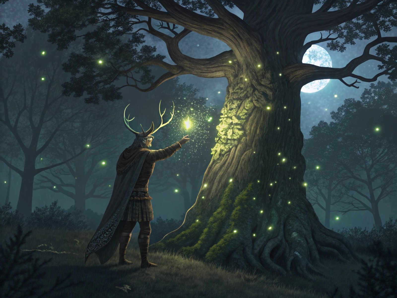 Slavic Forest God Carving Runes