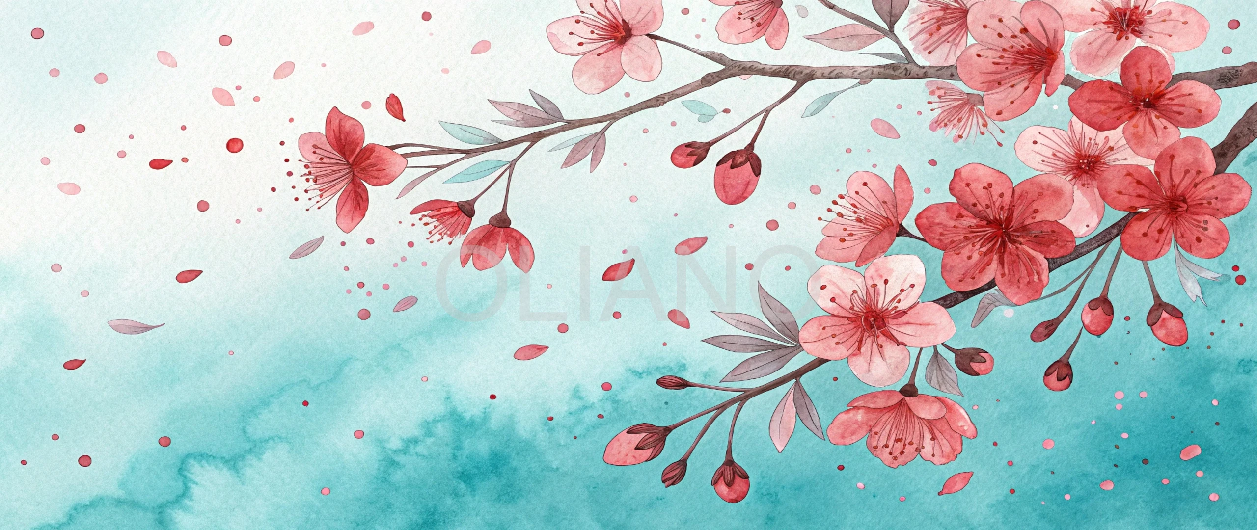 Water Color Textures Pack (5 files, 2560x1080)