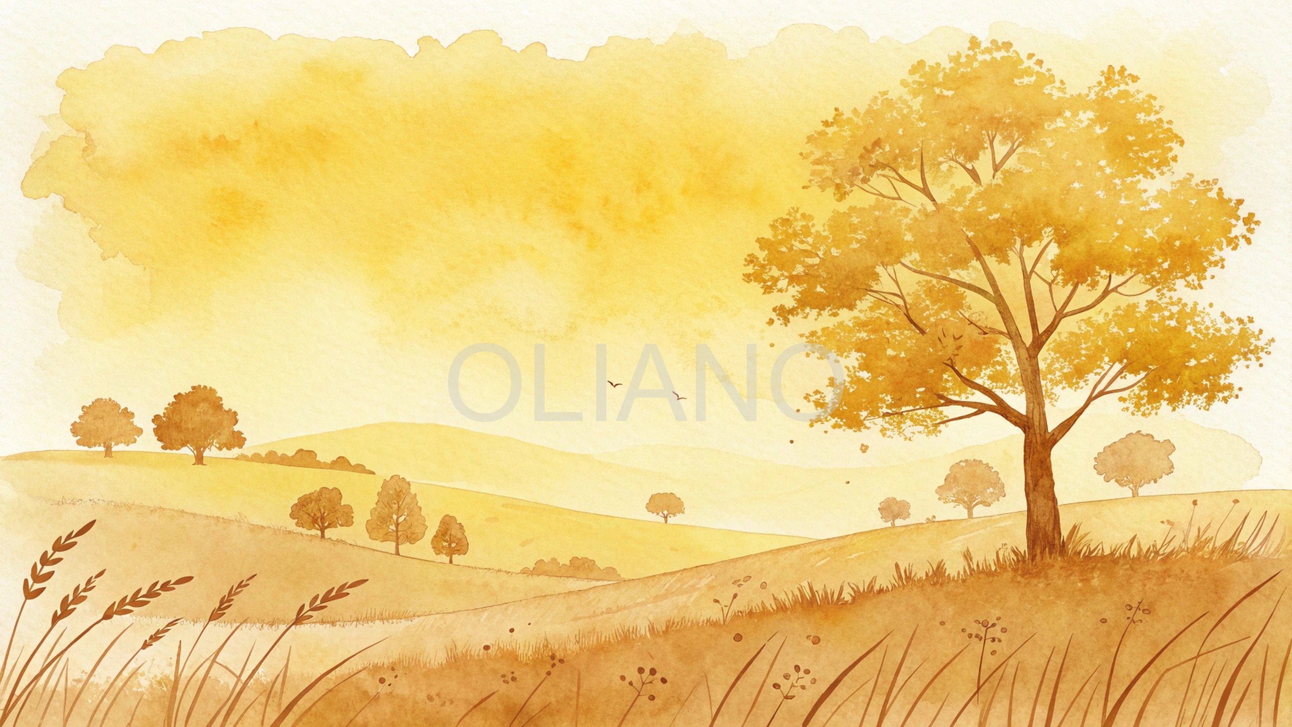 Sunny yellow wash with paper texture