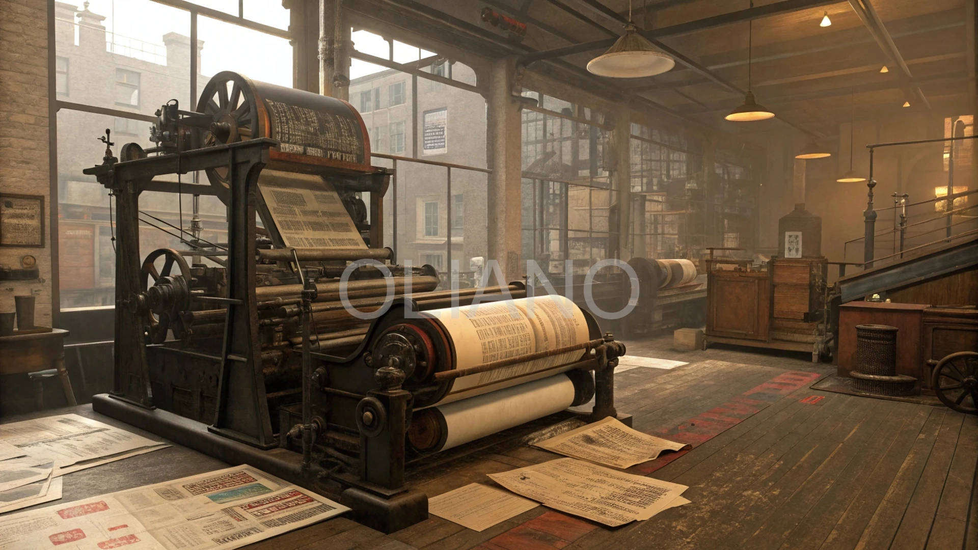 Classic newspaper printing press