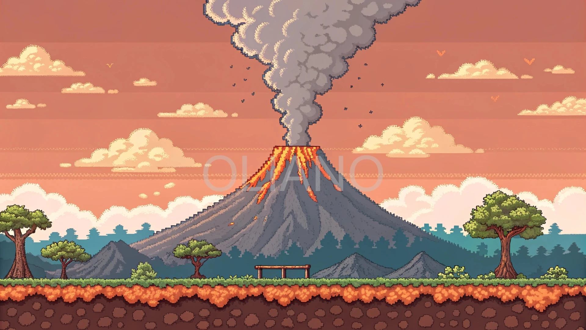 16-bit volcano peak