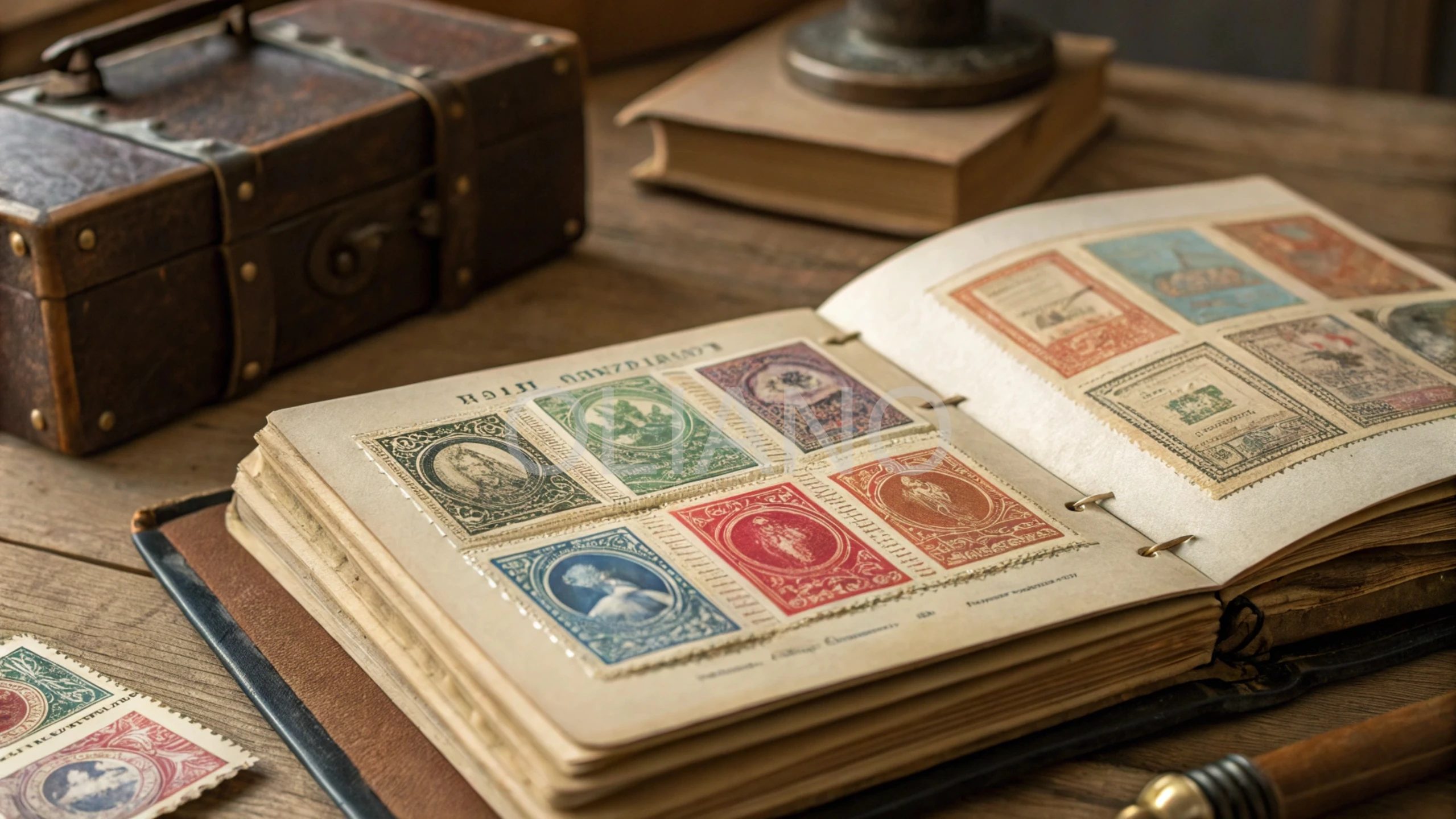 Old stamp collection album
