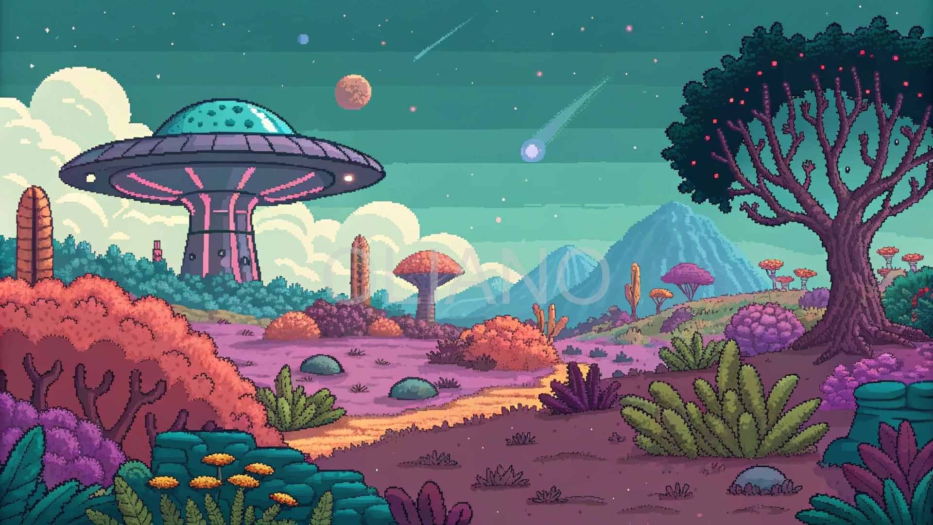 16-bit alien landscape