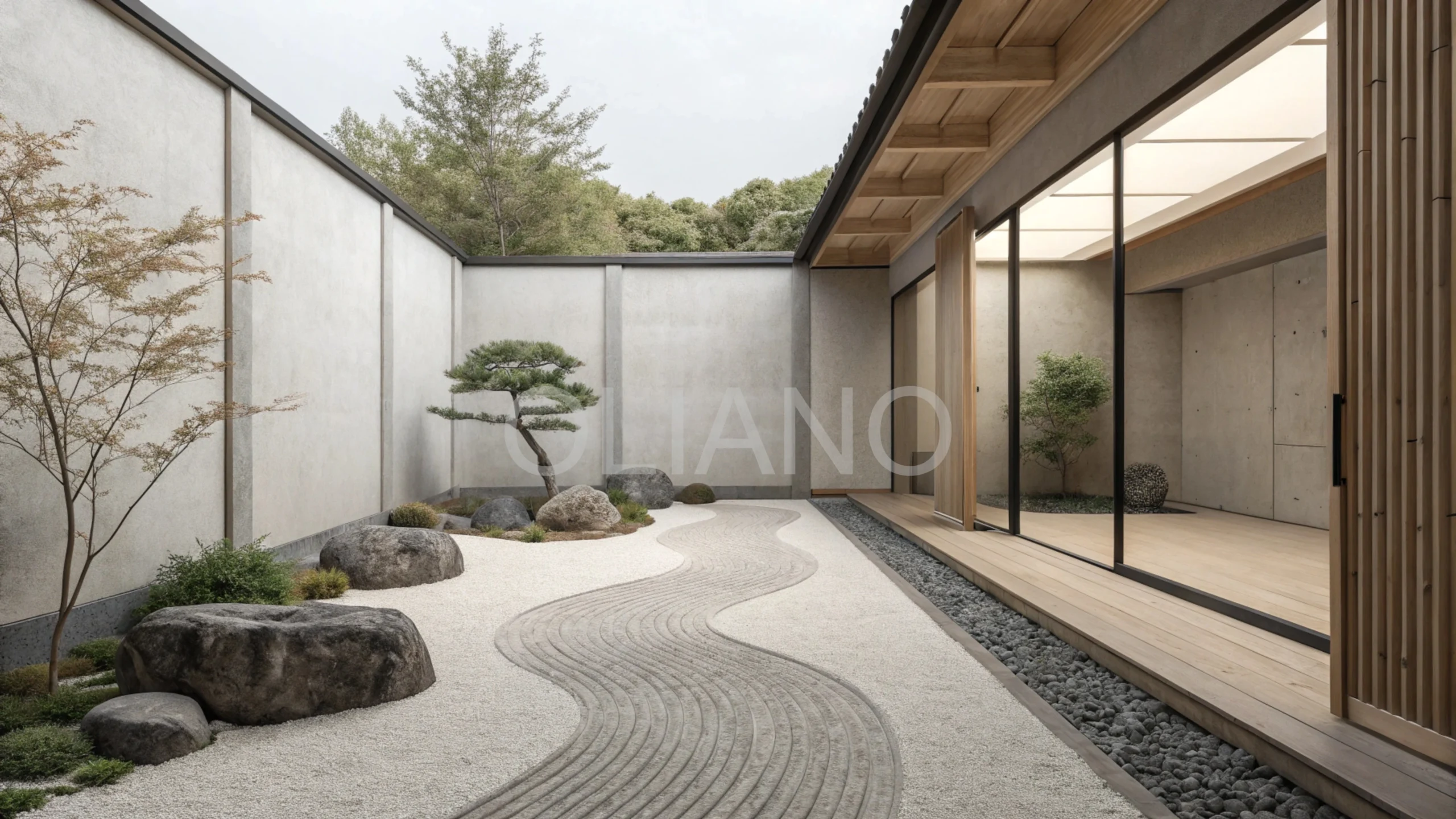 Raked Sand Zen Path