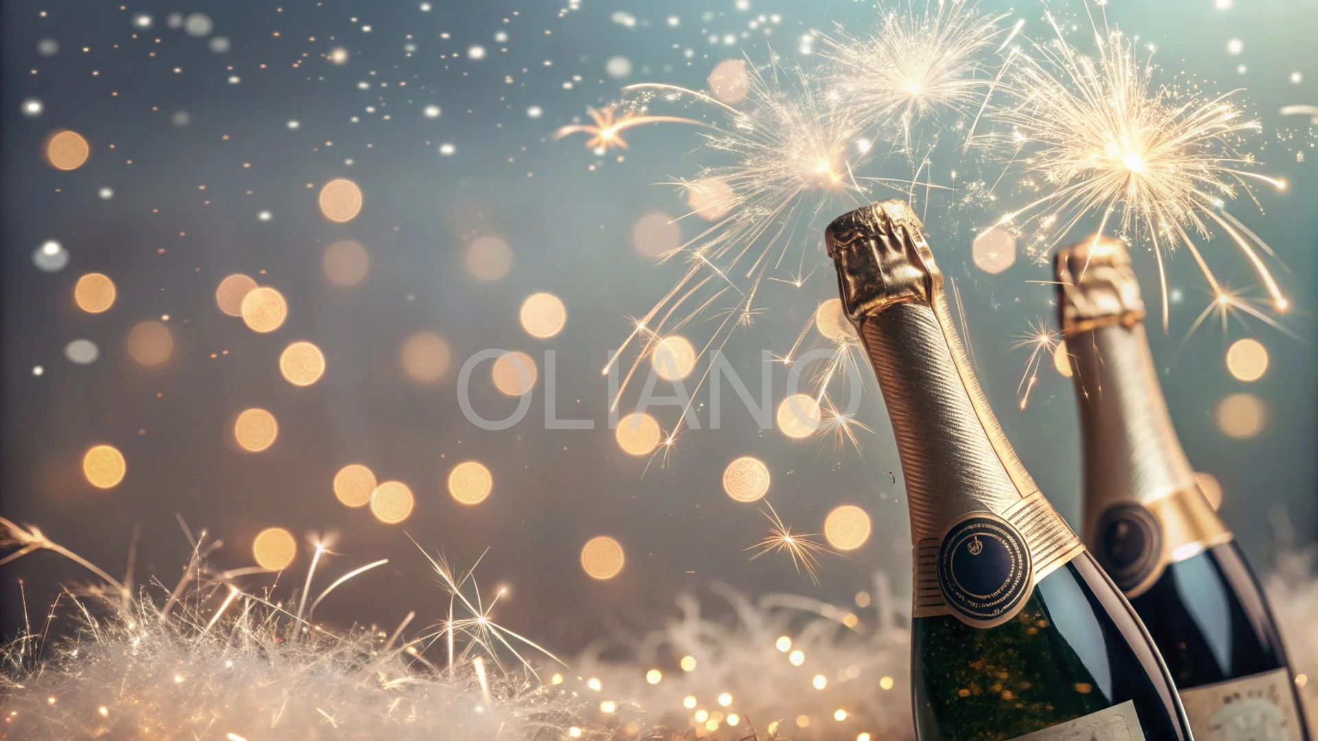 Blurred champagne pop and fizz