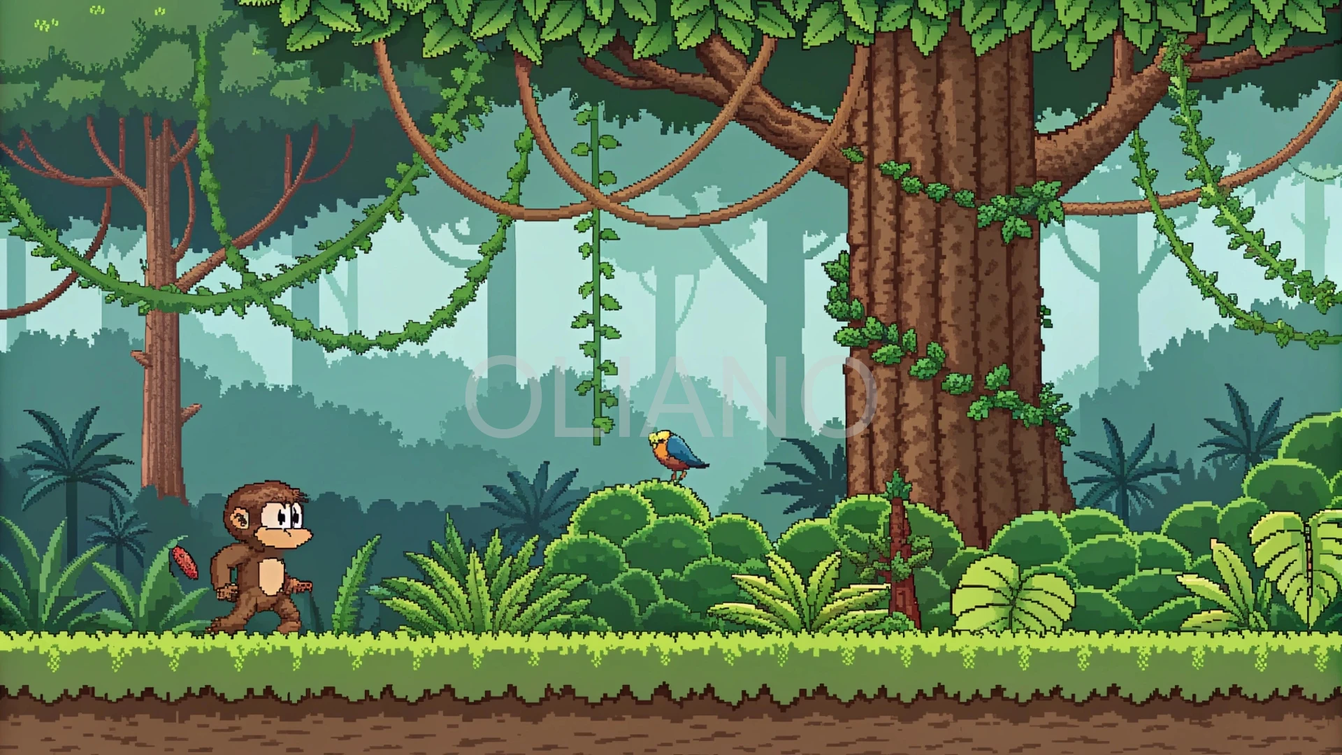 16-bit jungle level