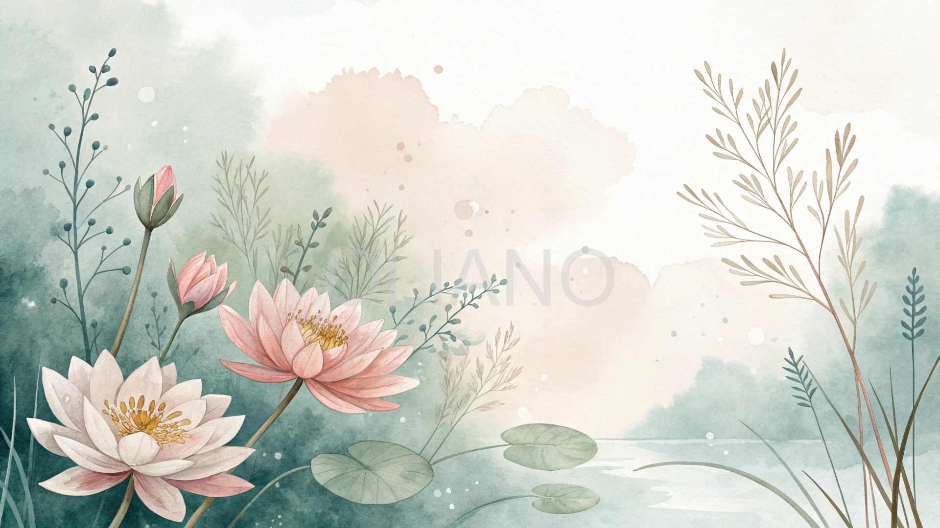 Soft diffused floral hint watercolor