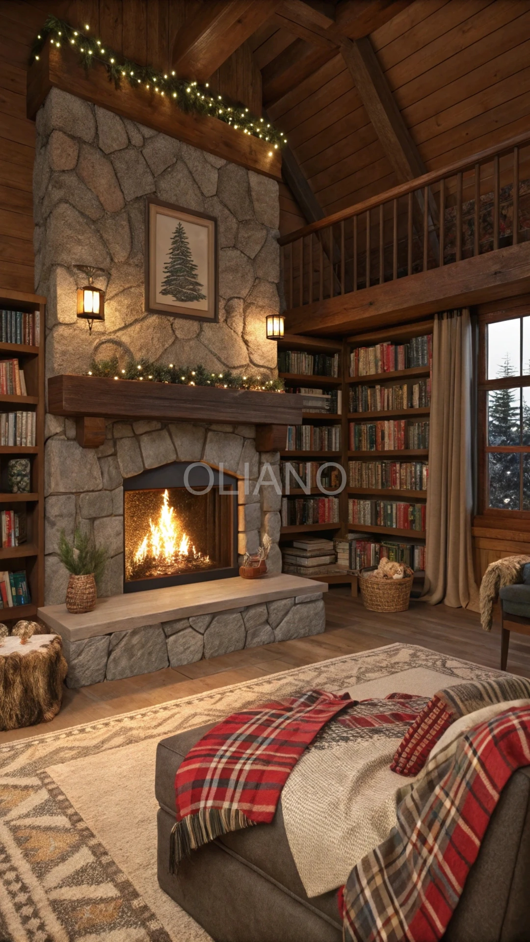 Ski Lodge Winter Library
