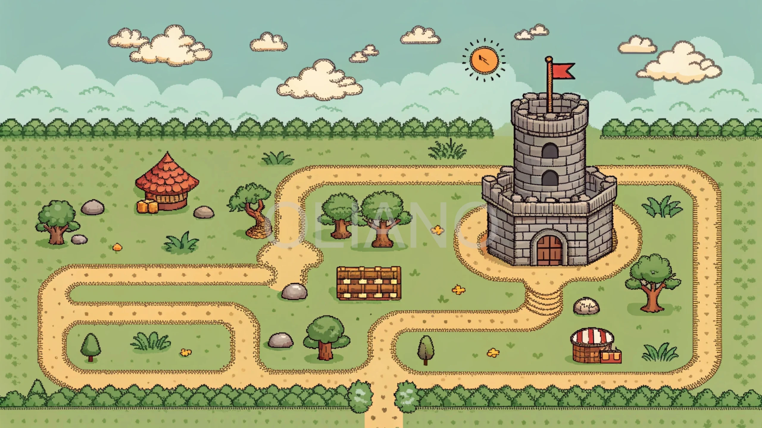 pixelated tower defense