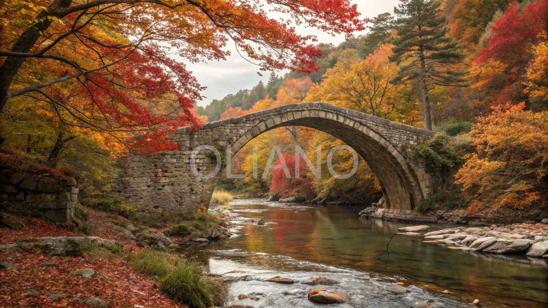 Stone Bridge Autumn Arch