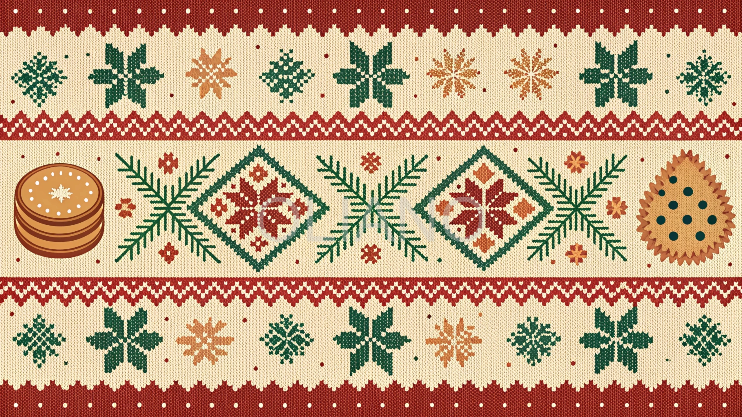 Knitted festive pattern texture