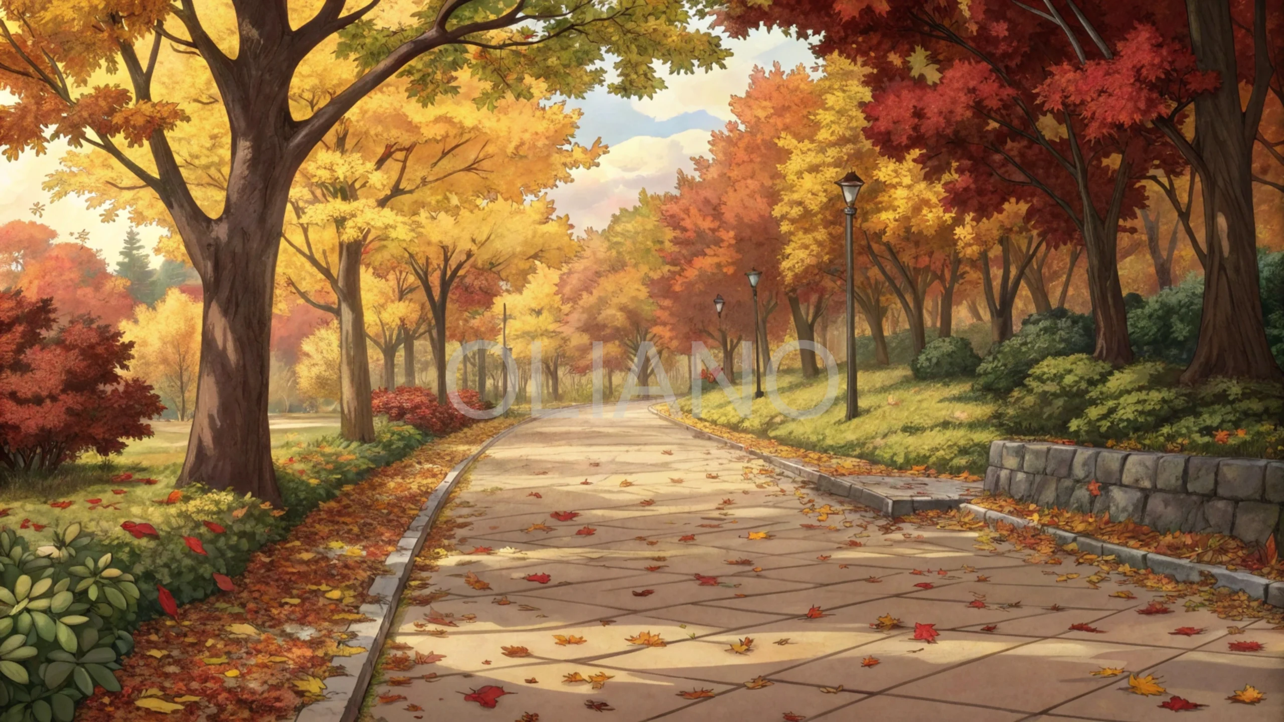 Autumn Park Pathway