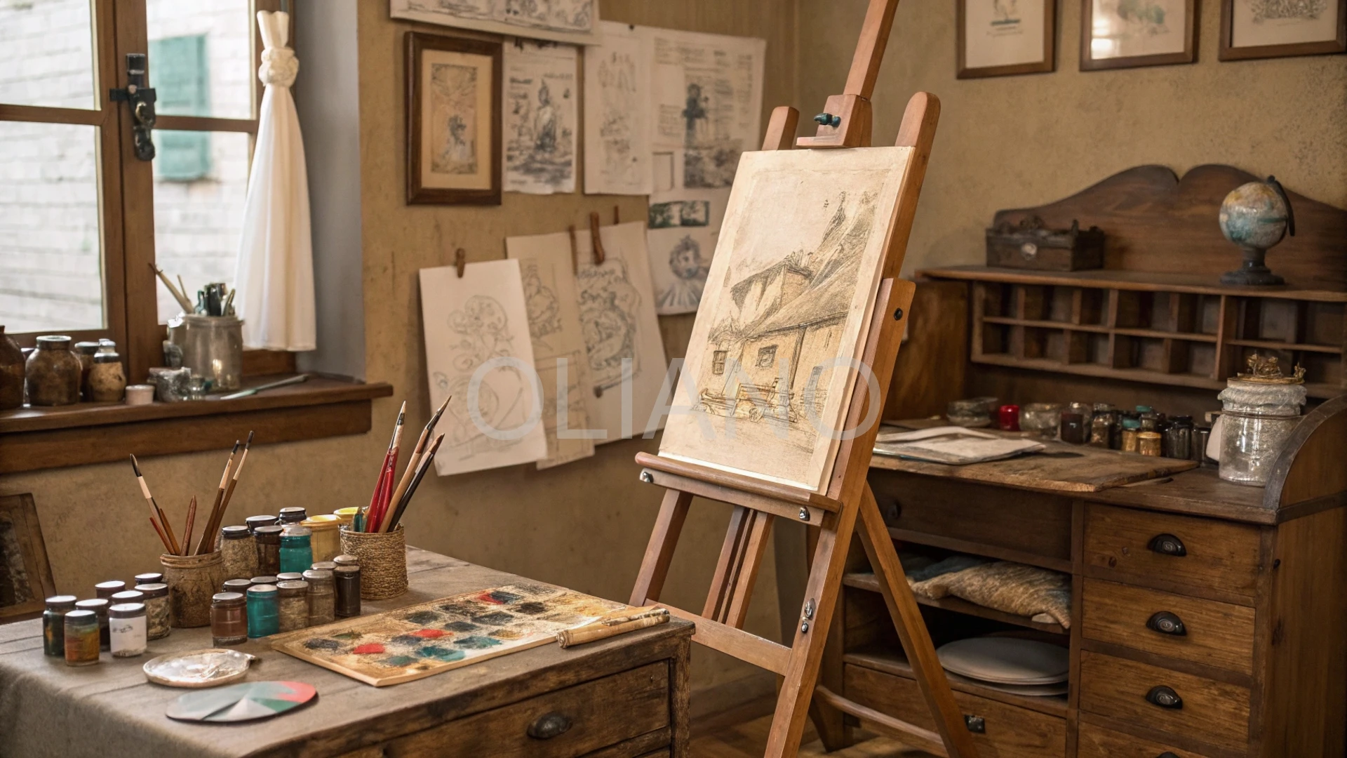 Vintage artist's studio