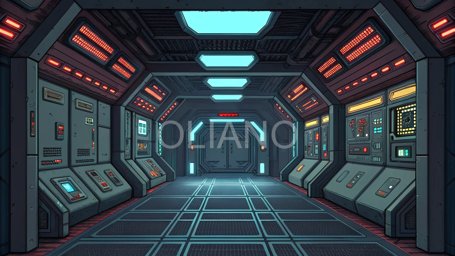 16-bit spaceship interior