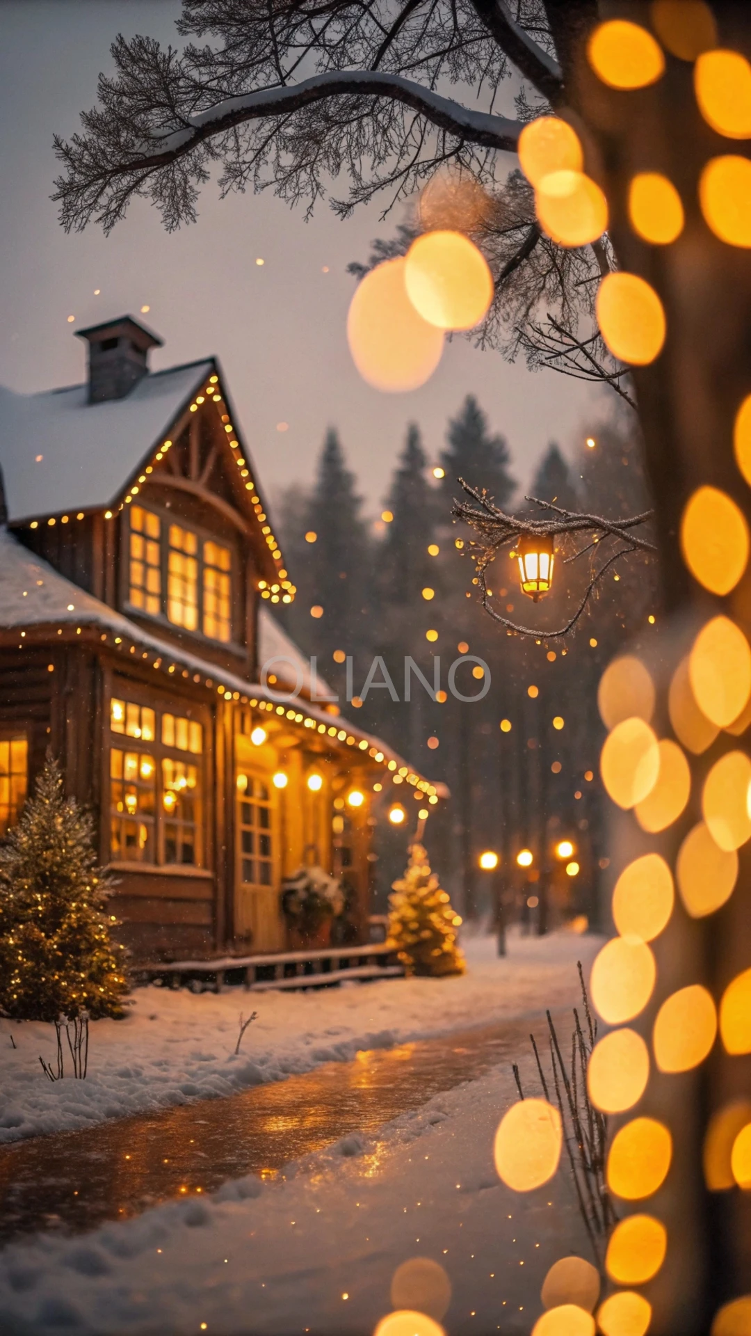 Warm yellow lights bokeh