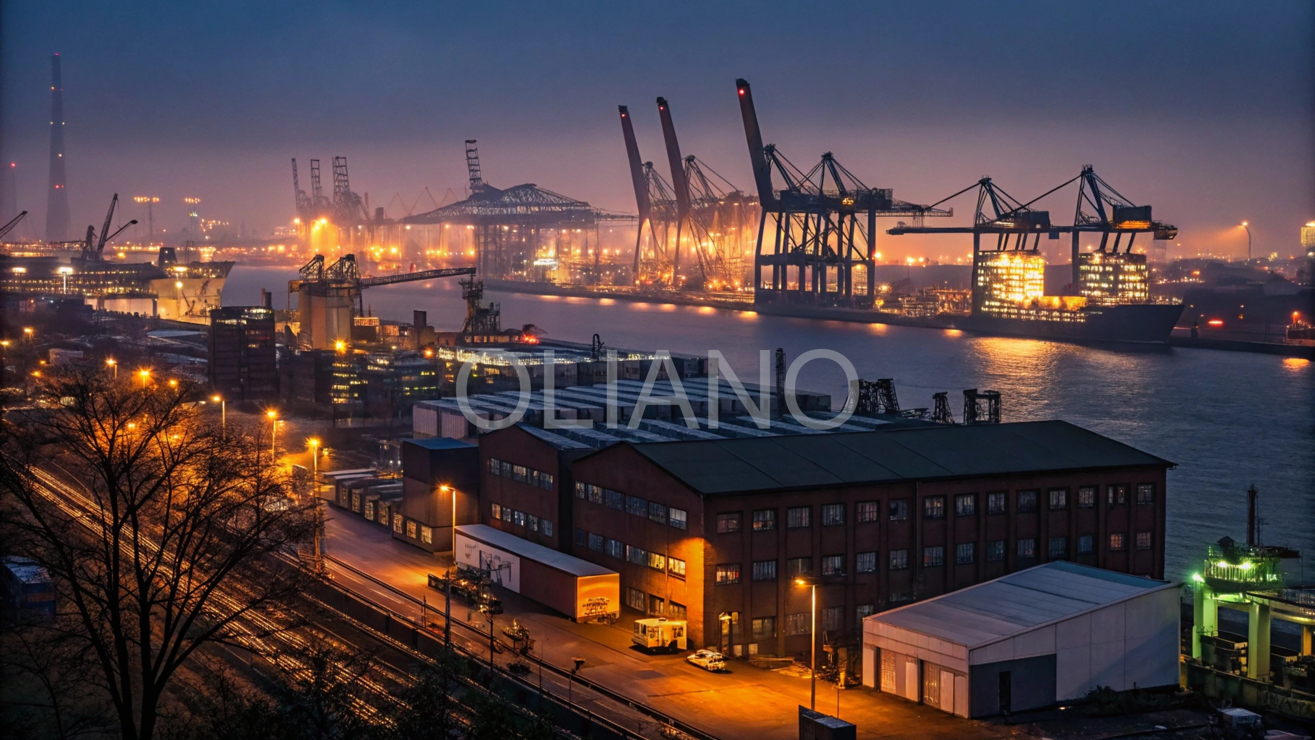 Industrial Waterfront Night