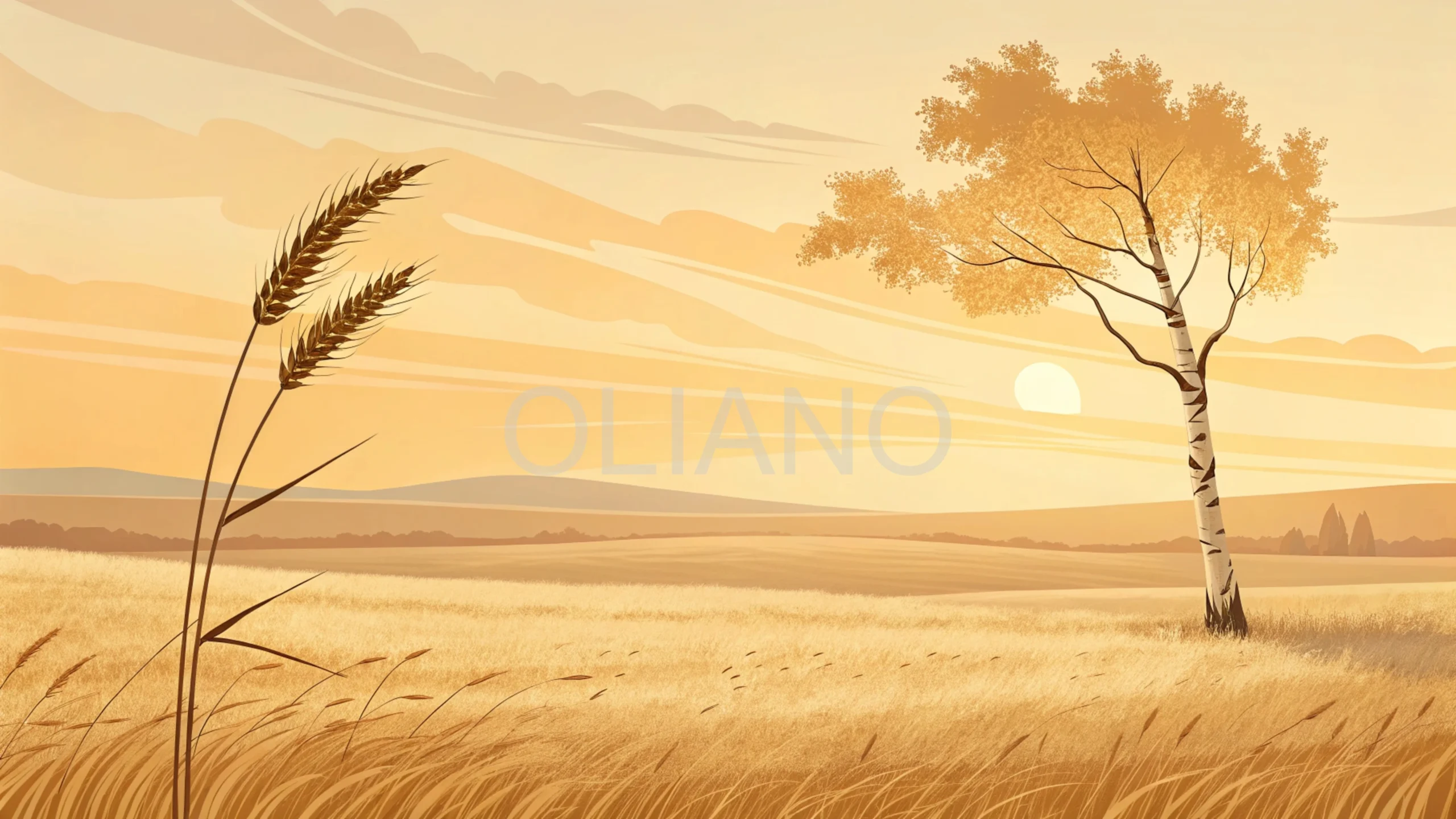 Wheat Stalk Prairie Sunset