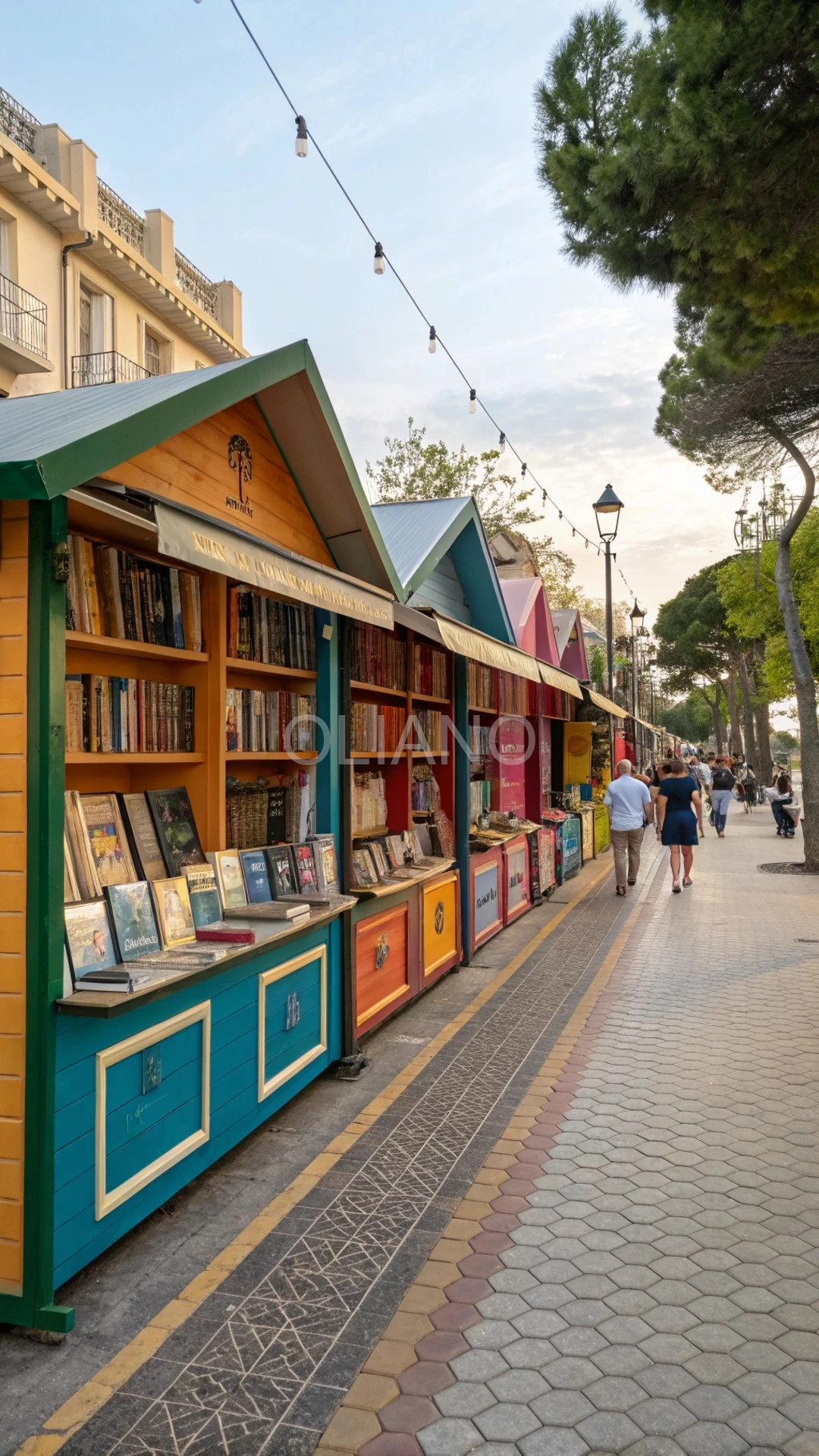Vibrant Book Stall Street