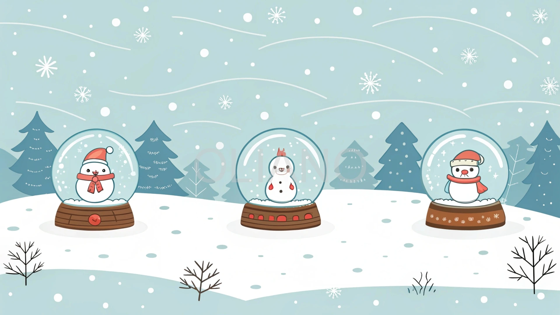 Minimalist snow globe pattern