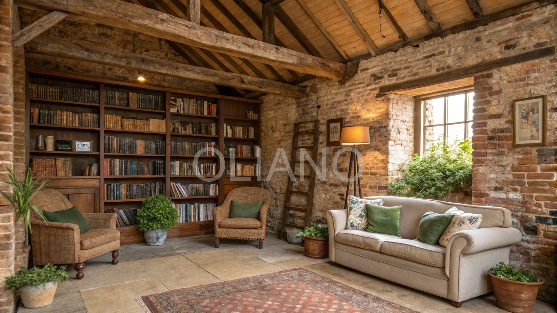 Rustic Farmhouse Library