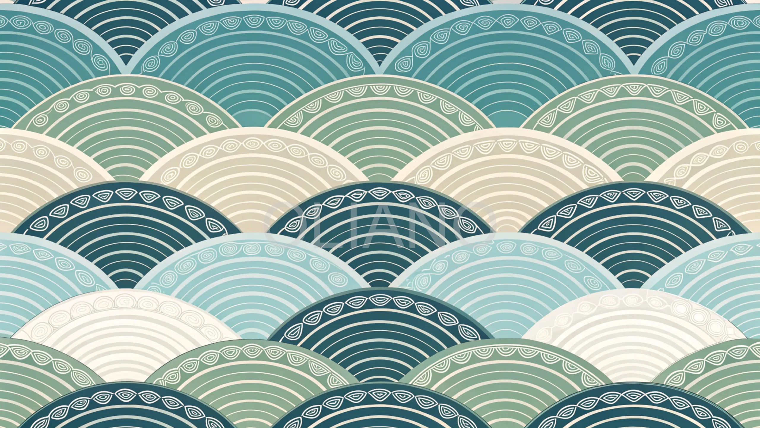 Geometric Seigaiha Waves