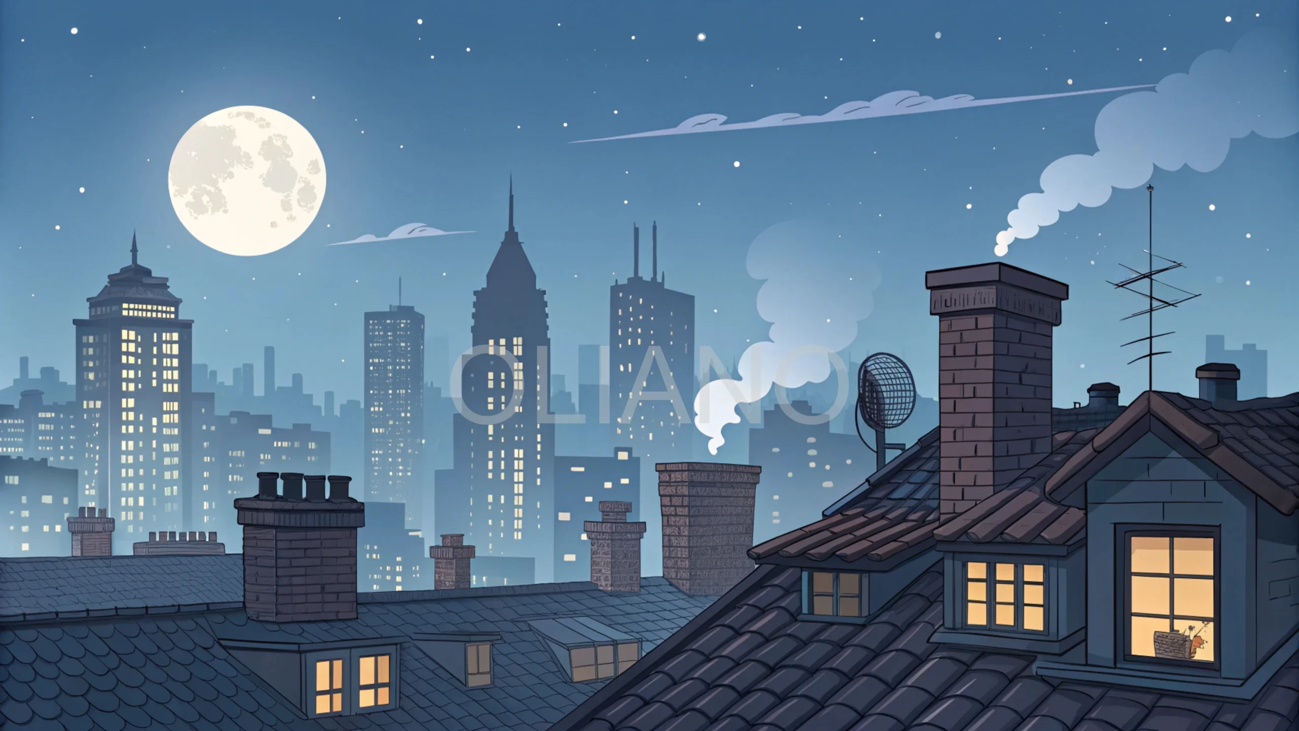 Rooftop Moonlight