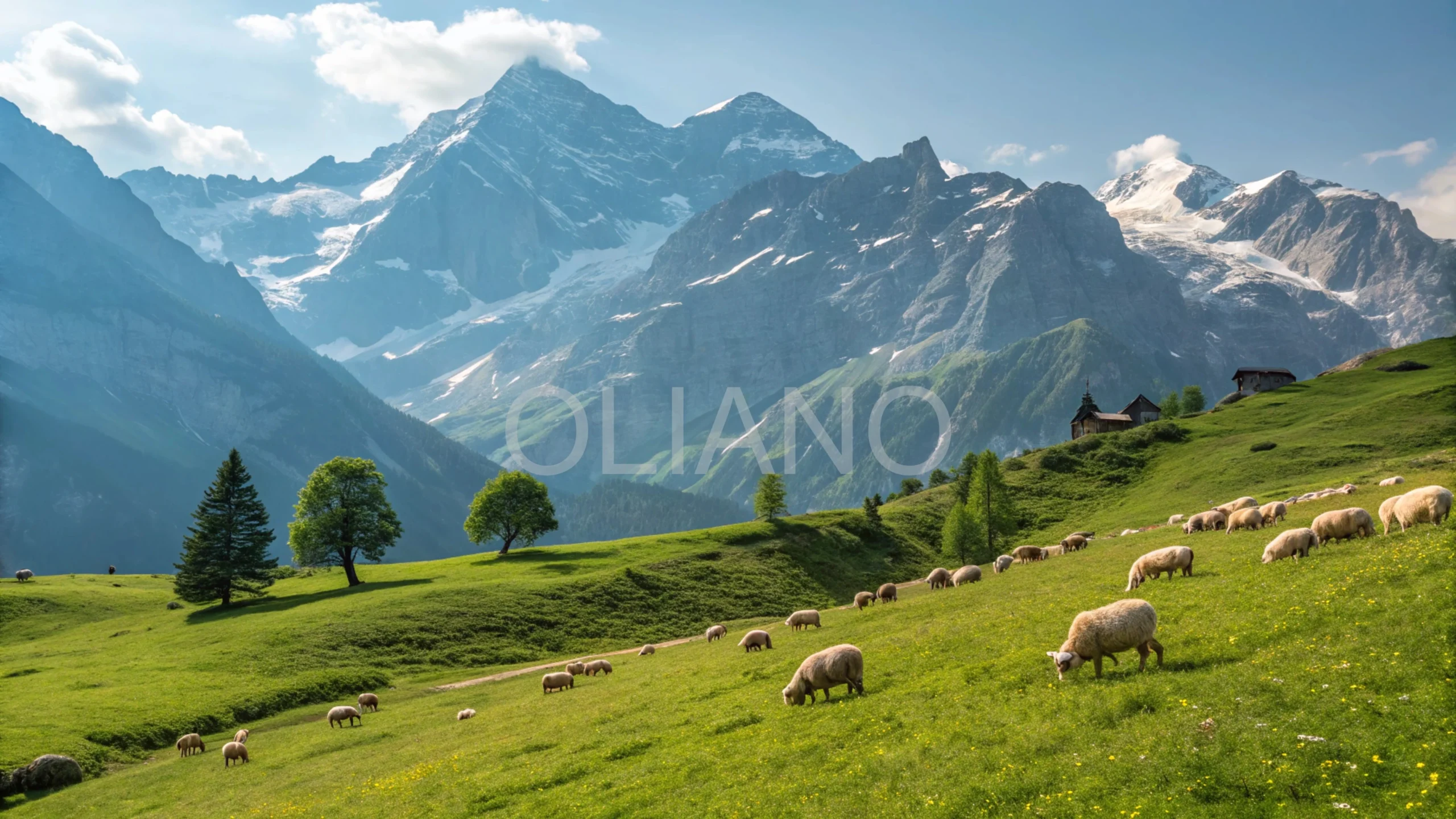 Pastoral Alpine Scene