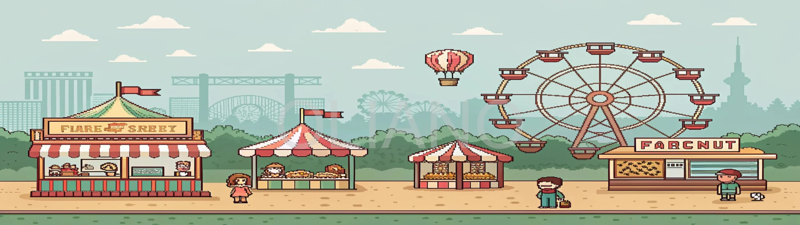 8-bit theme park simulation