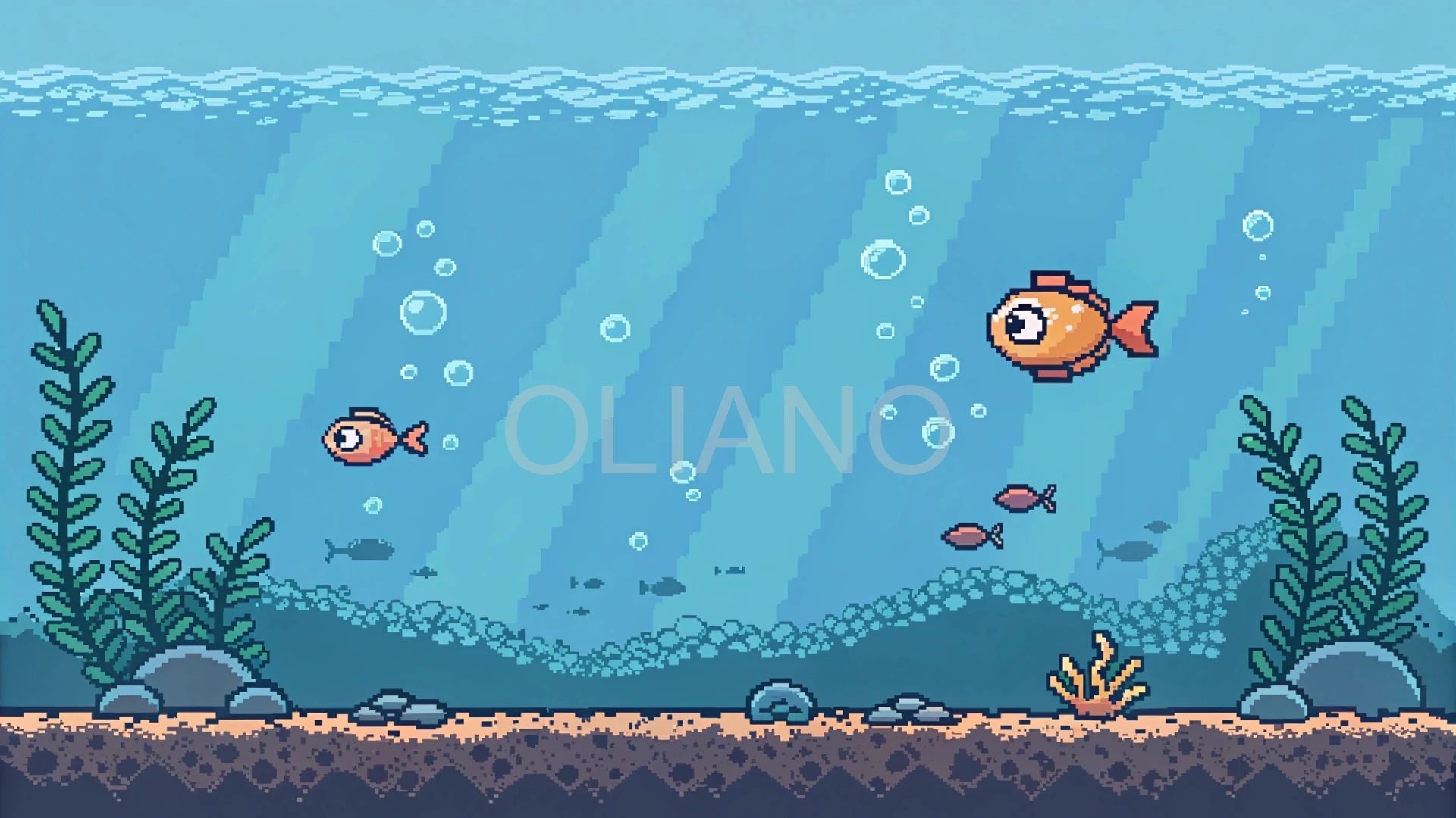 8-bit underwater level