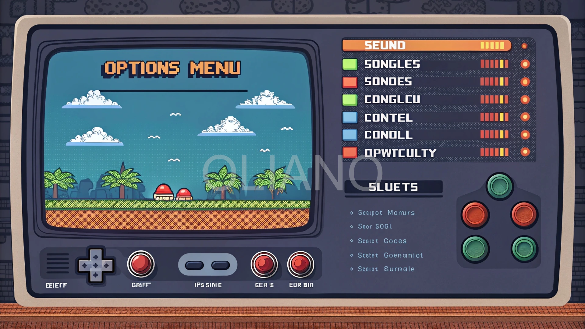 16-bit options menu