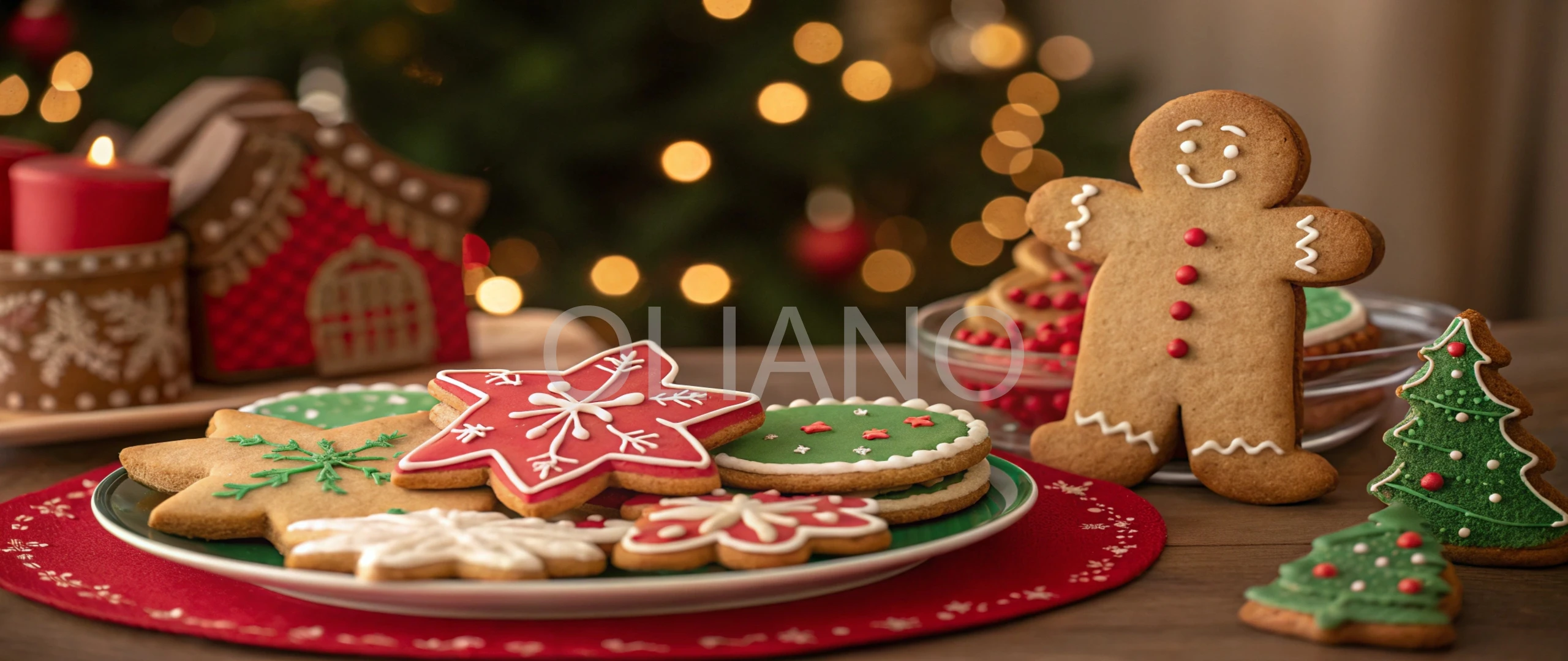 Blurred holiday cookies