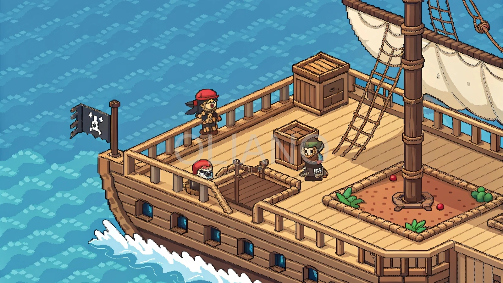 8-bit pirate ship level