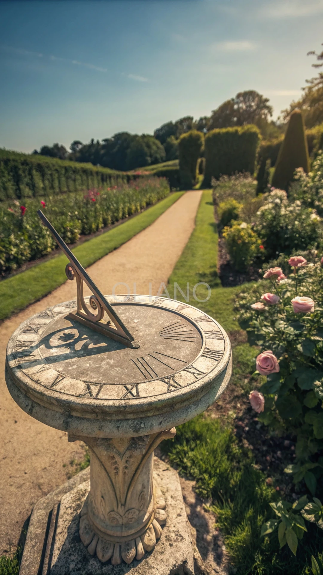 Classic sundial in garden