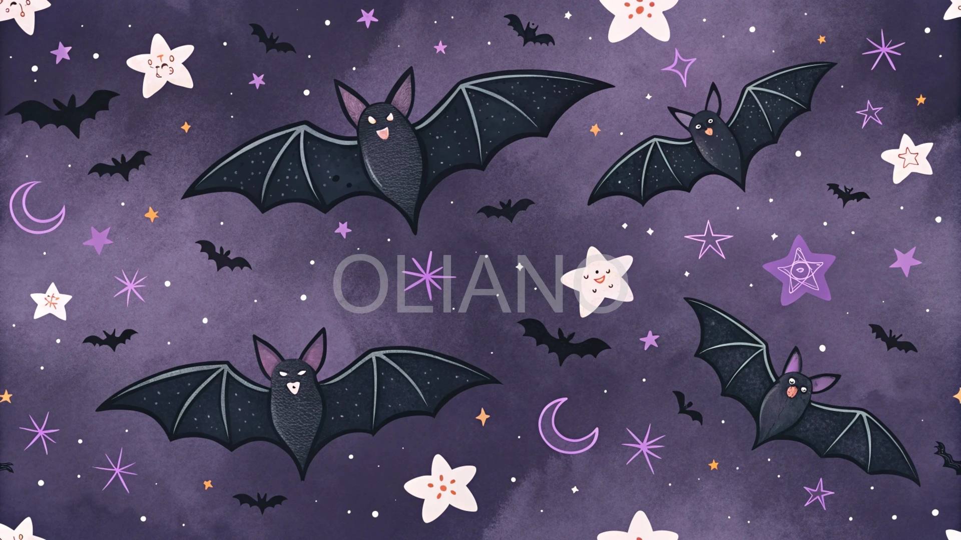 Subtle bats and stars pattern