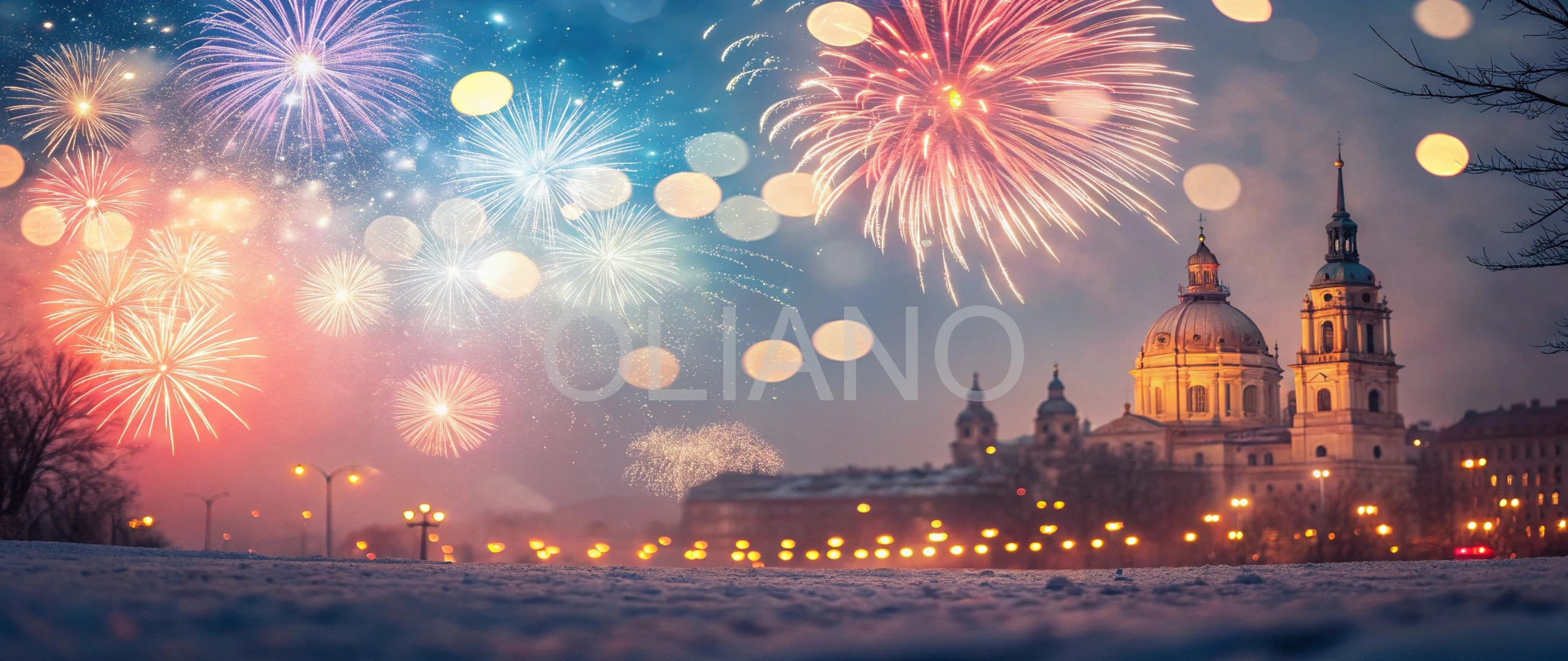 New Year fireworks bokeh