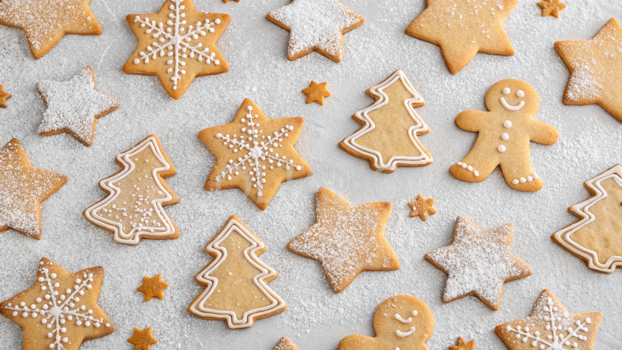 Holiday cookie shapes pattern