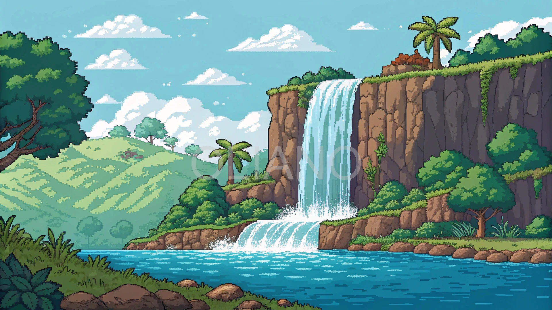 16-bit waterfall